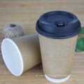 Factory direct sale disposable 8oz double wall coffee cups easy take away craft paper cup